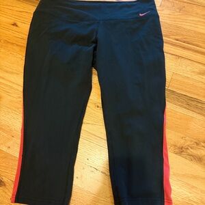 Nike Black and Pink Swim Leggings Performance Fit